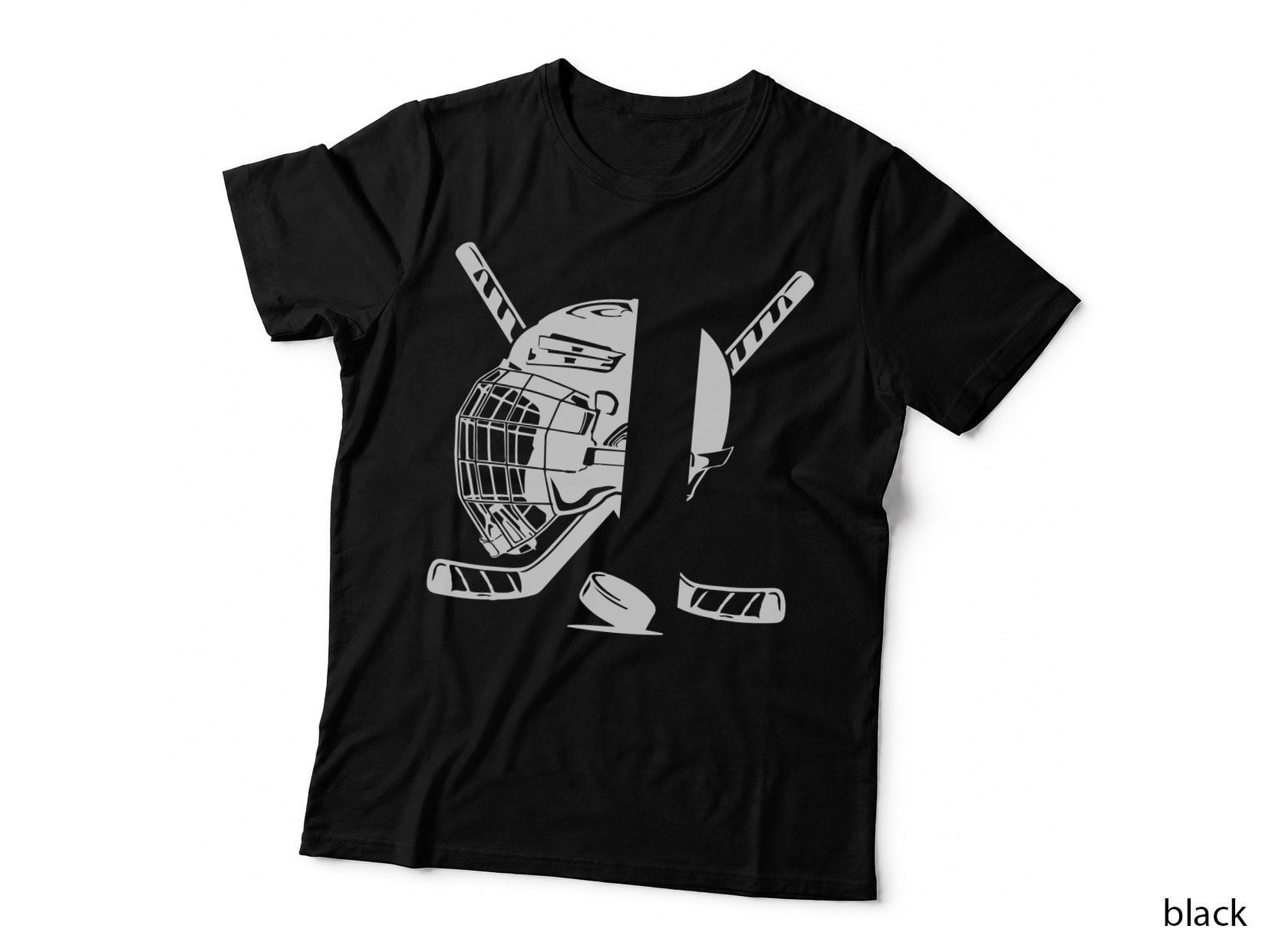 Hockey Goalie Helmet & Sticks Hockey T-Shirt, Hockey Graphic Tee