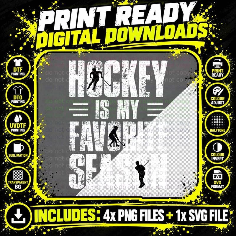 Hockey Is My Favorite Season Hockey T-Shirt Png SVG Digital Bundle