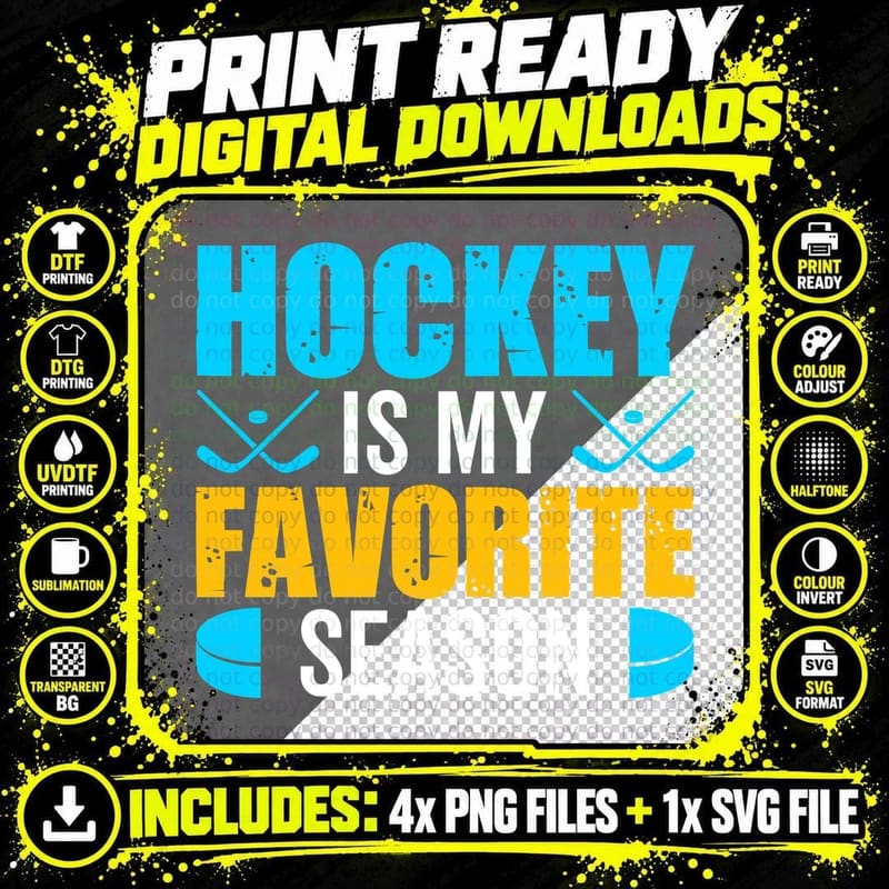 Hockey Is My Favorite Season Hockey T-Shirt Png SVG Digital Bundle