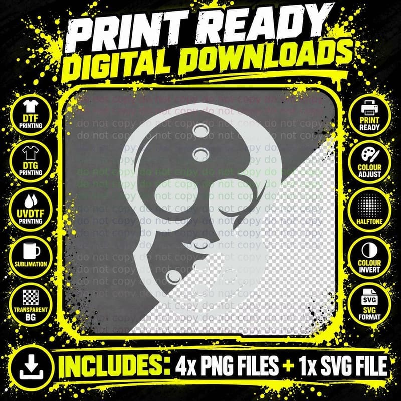 Hockey Mask Silhouette Hockey Design T-Shirt Png SVG Digital Bundle
