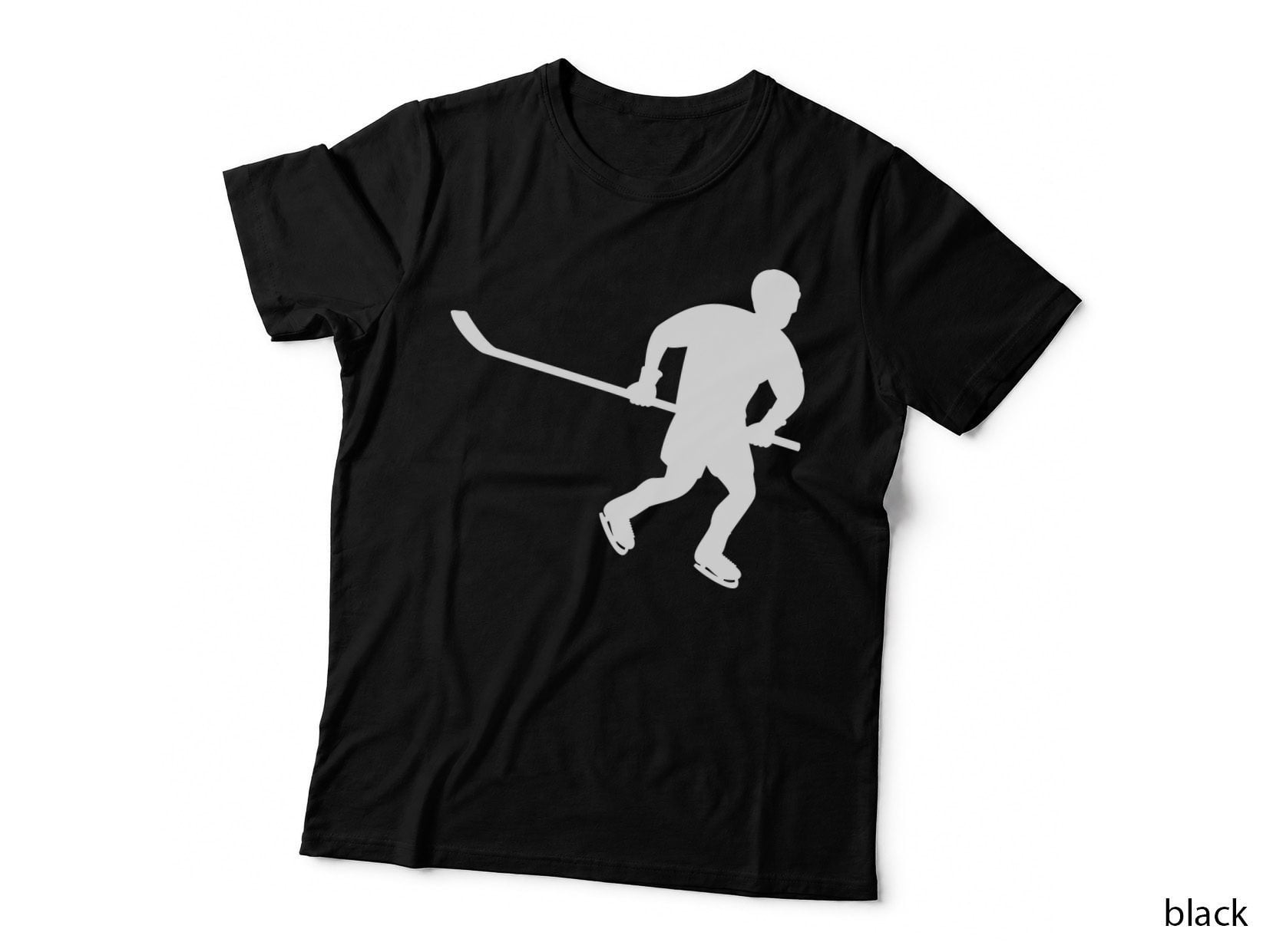 Hockey Player Silhouette Hockey Print T-Shirt, Hockey Graphic Tee
