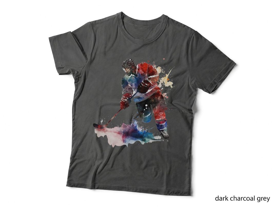 Hockey Player in Action Hockey Design T-Shirt, Hockey Graphic Tee
