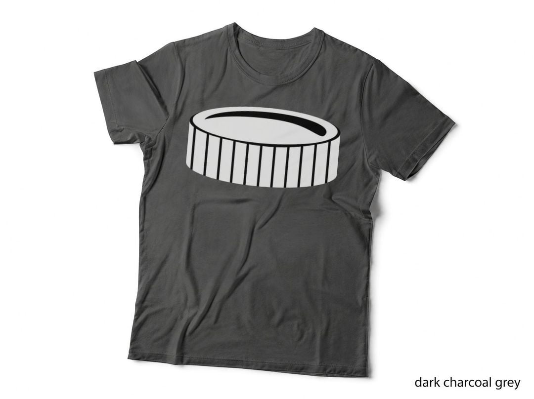 Hockey Puck Silhouette Hockey Design T-Shirt, Hockey Graphic Tee