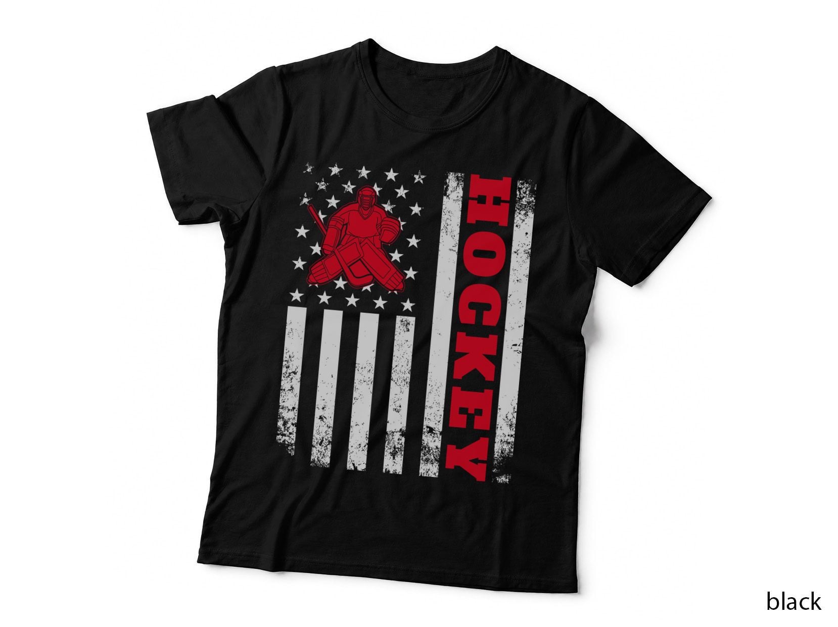 Hockey T-Shirt, Hockey Player Silhouette on Graphic Tee