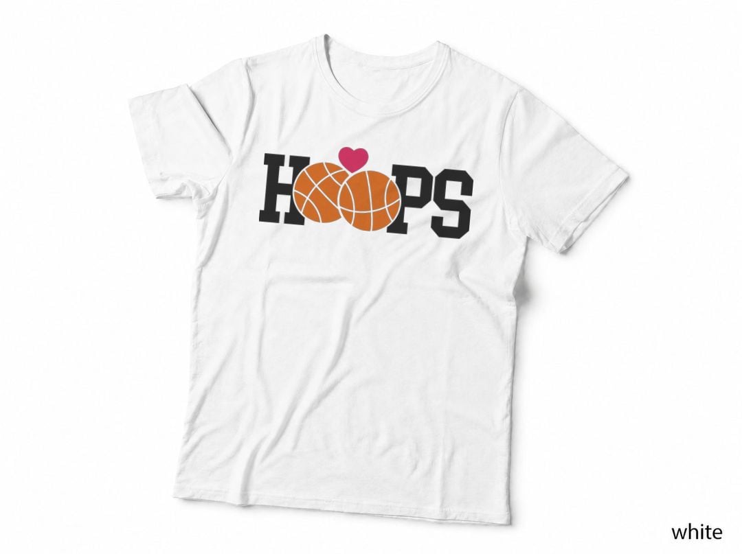 Hops Basketball T-Shirt, Basketball Hearts Graphic Tee, Basketball Design Shirt
