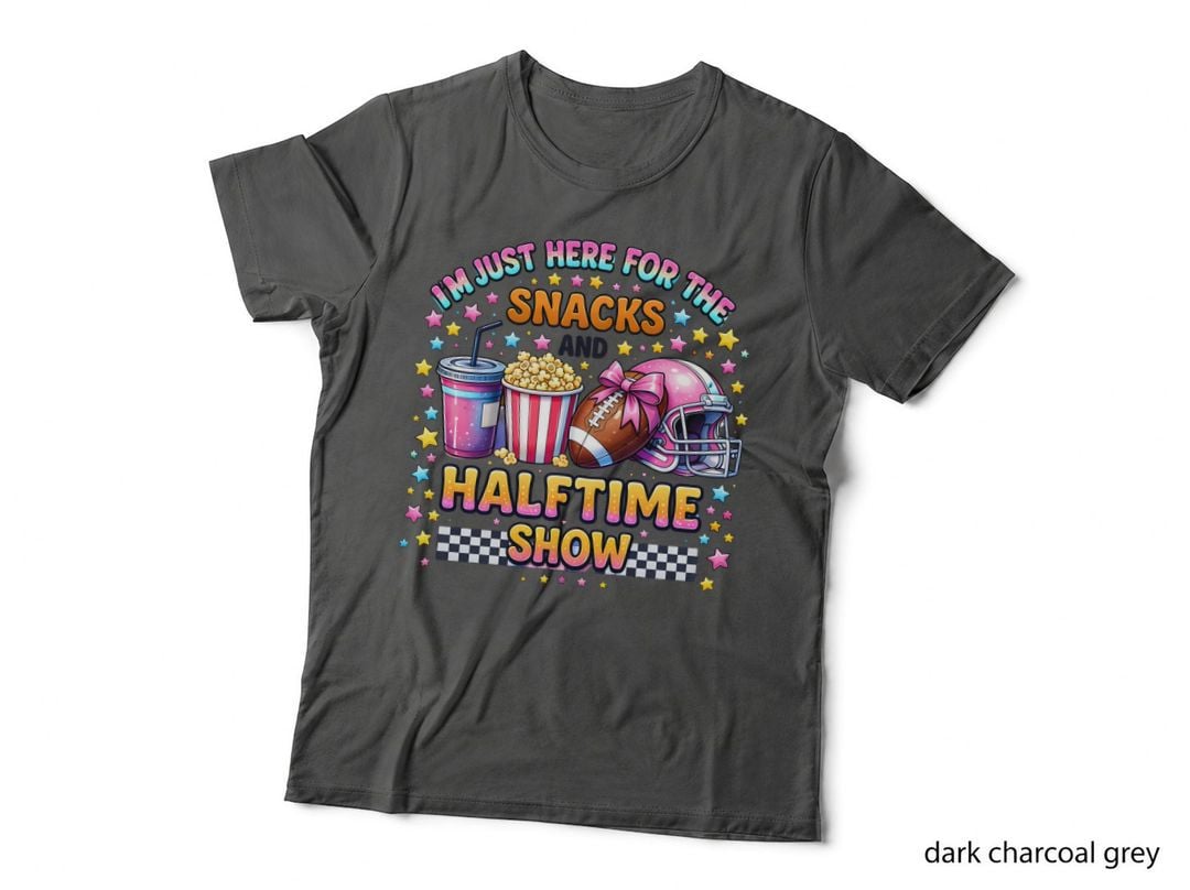 I'm Just Here for the Snacks and Halftime Show Football T-Shirt