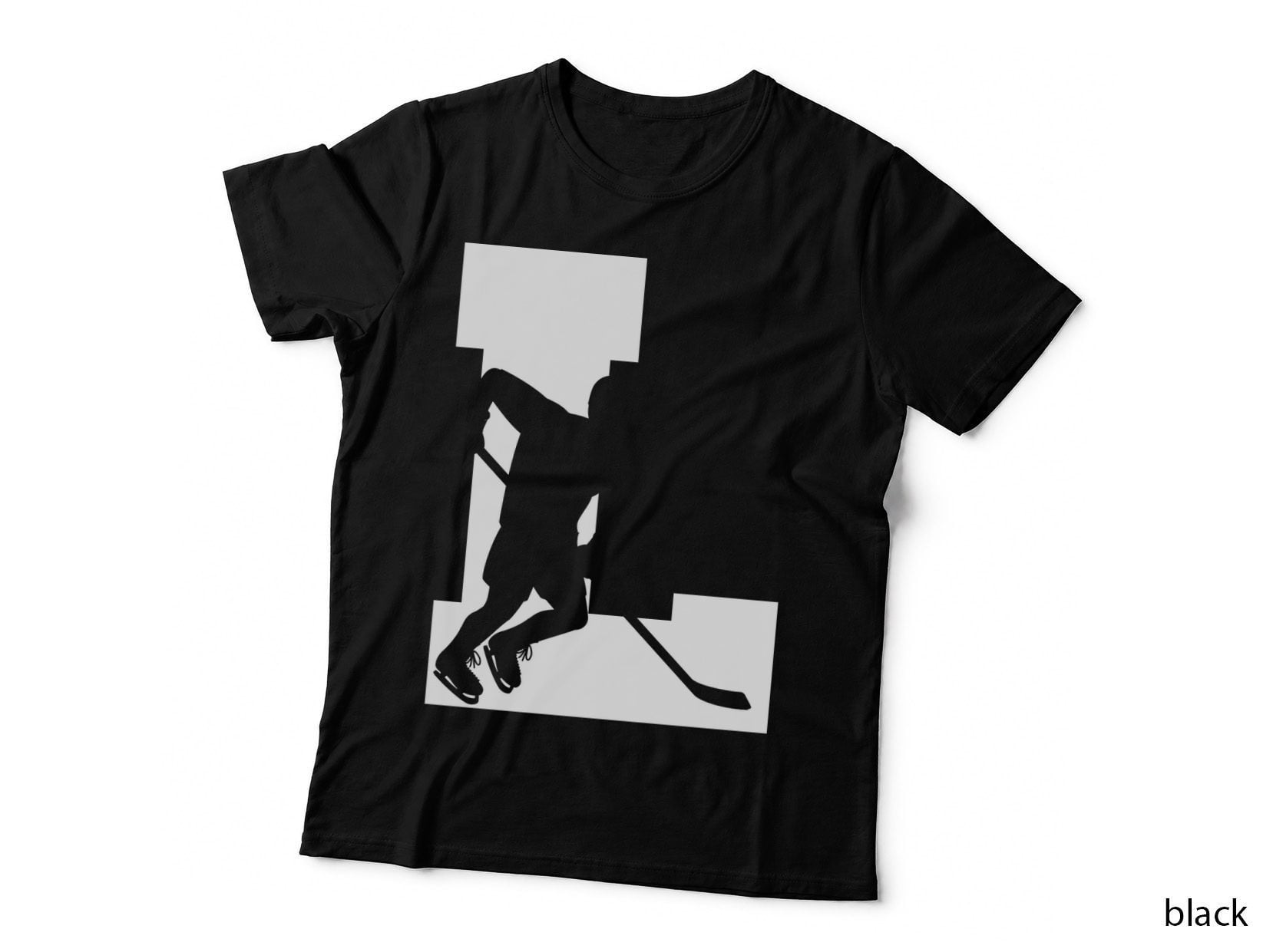 Ice Hockey Player Silhouette Hockey Design T-Shirt, Hockey Graphic Tee