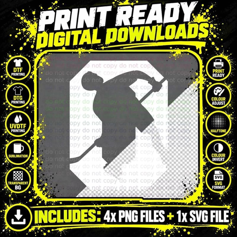 Ice Skater Silhouette Hockey T-Shirt, Hockey Graphic Tee Png SVG Digital Bundle