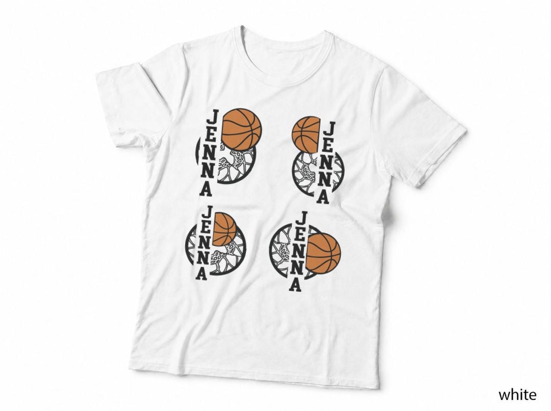 Jenna Basketball T-Shirt, Basketball Giraffe Silhouette Graphic Tee