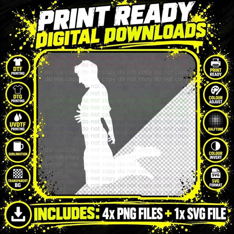 Kneeling Figure Silhouette Soccer T-Shirt Png SVG Digital Bundle