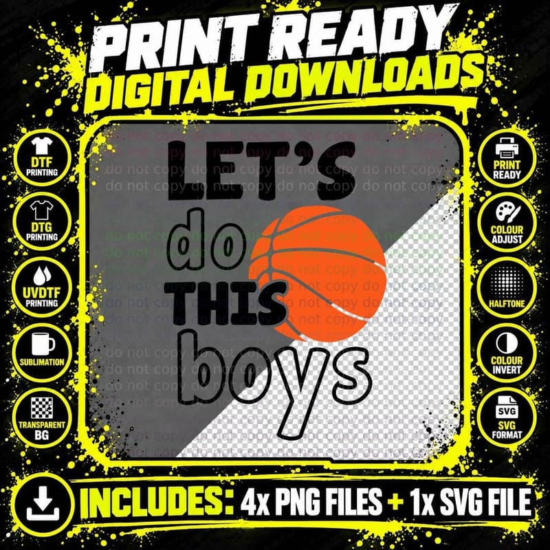 Let's Do This Boys Basketball T-Shirt Png SVG Digital Bundle