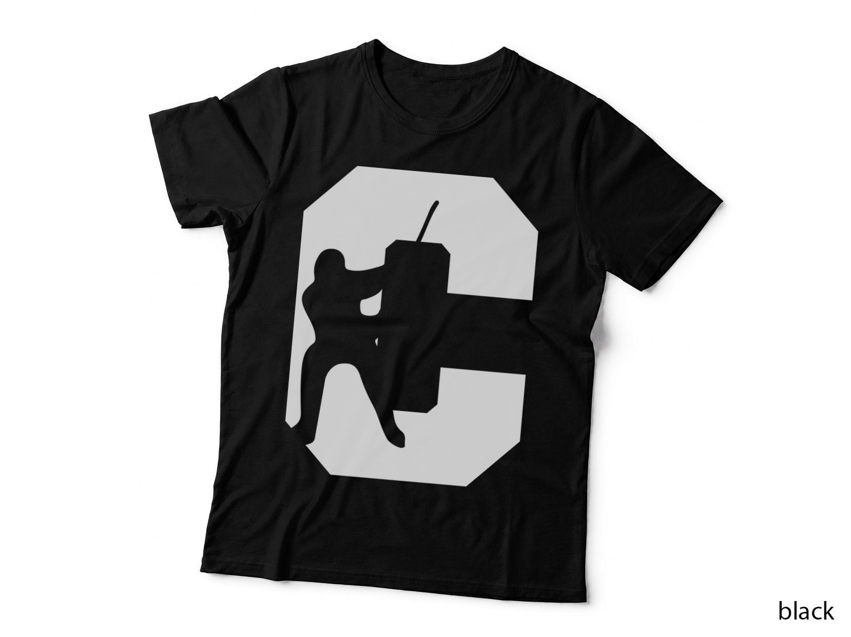 Letter C with Figure Climbing Hockey T-Shirt, Hockey Graphic Tee
