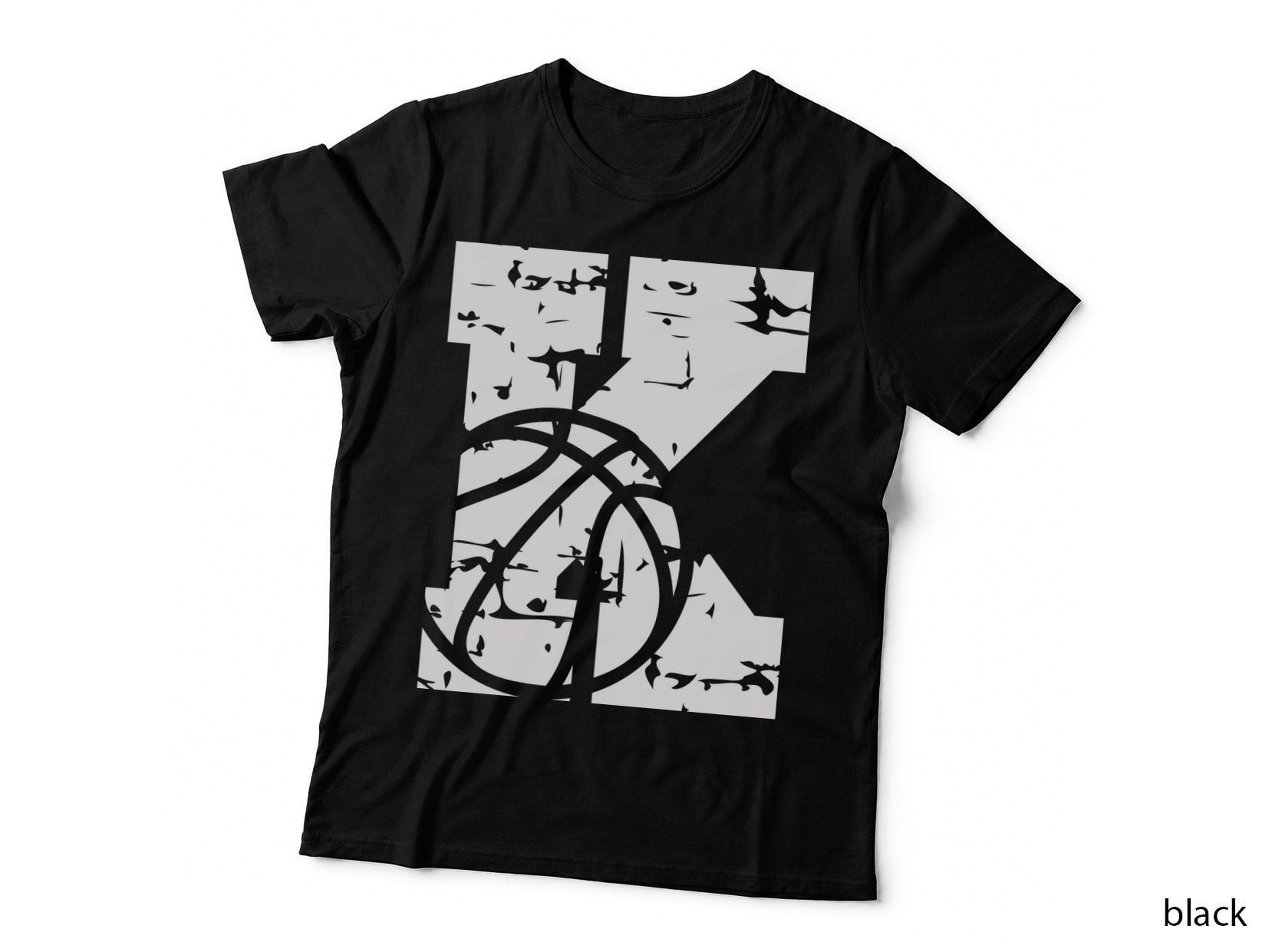 Letter K with Basketball Pattern Basketball T-Shirt, Basketball Graphic Tee