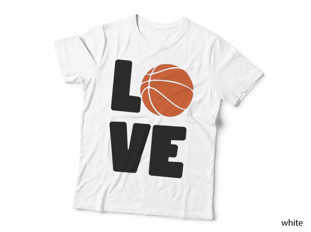 Love Basketball Design T-Shirt, Basketball-Themed Graphic Tee