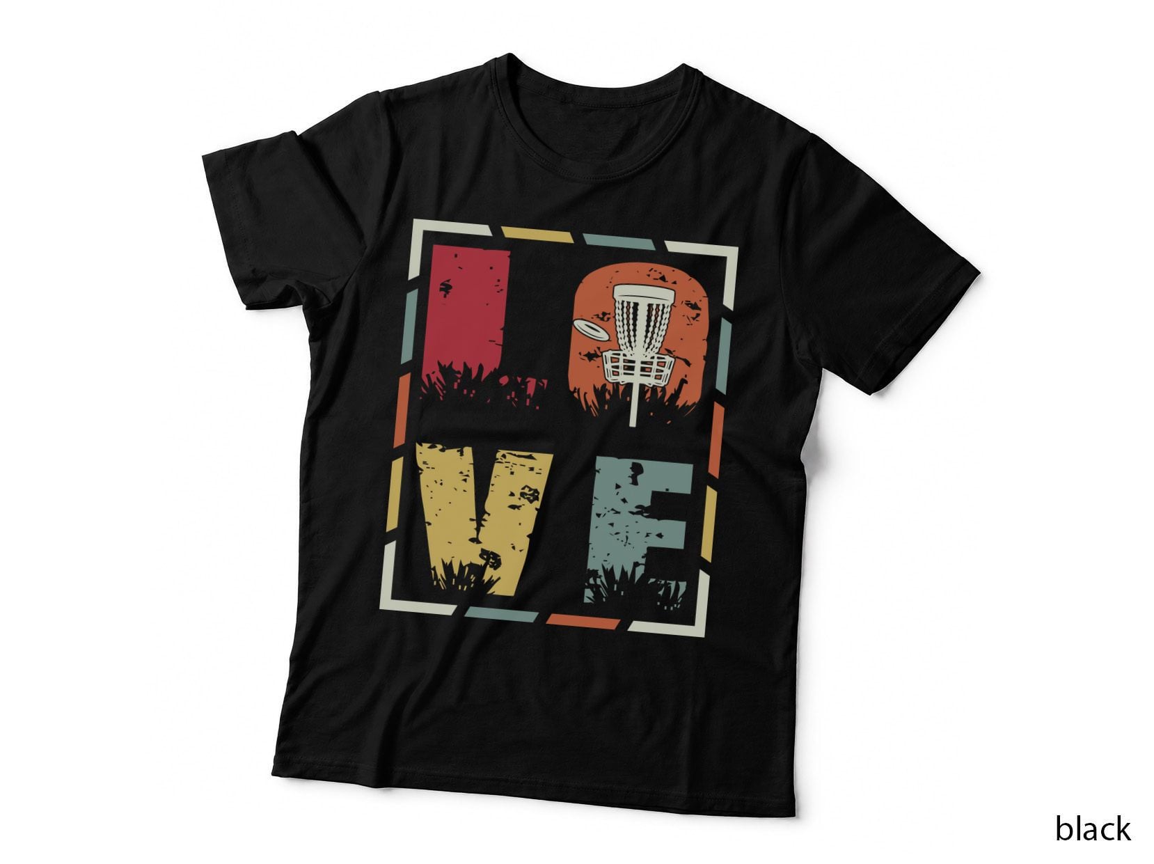 Love Disc Golf T-Shirt, Disc Golf Course Art Graphic Tee, Disc Golf Gift Shirt
