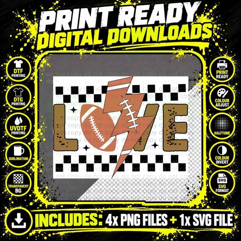 Love Football T-Shirt, Football-Themed Graphic with Png SVG Digital Bundle