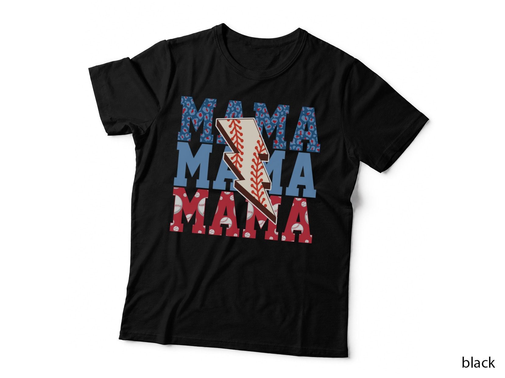 Mama Baseball T-Shirt, Baseball-Themed Typography Graphic Tee