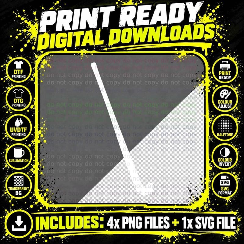Minimalist Stick Figure Hockey T-Shirt Png SVG Digital Bundle