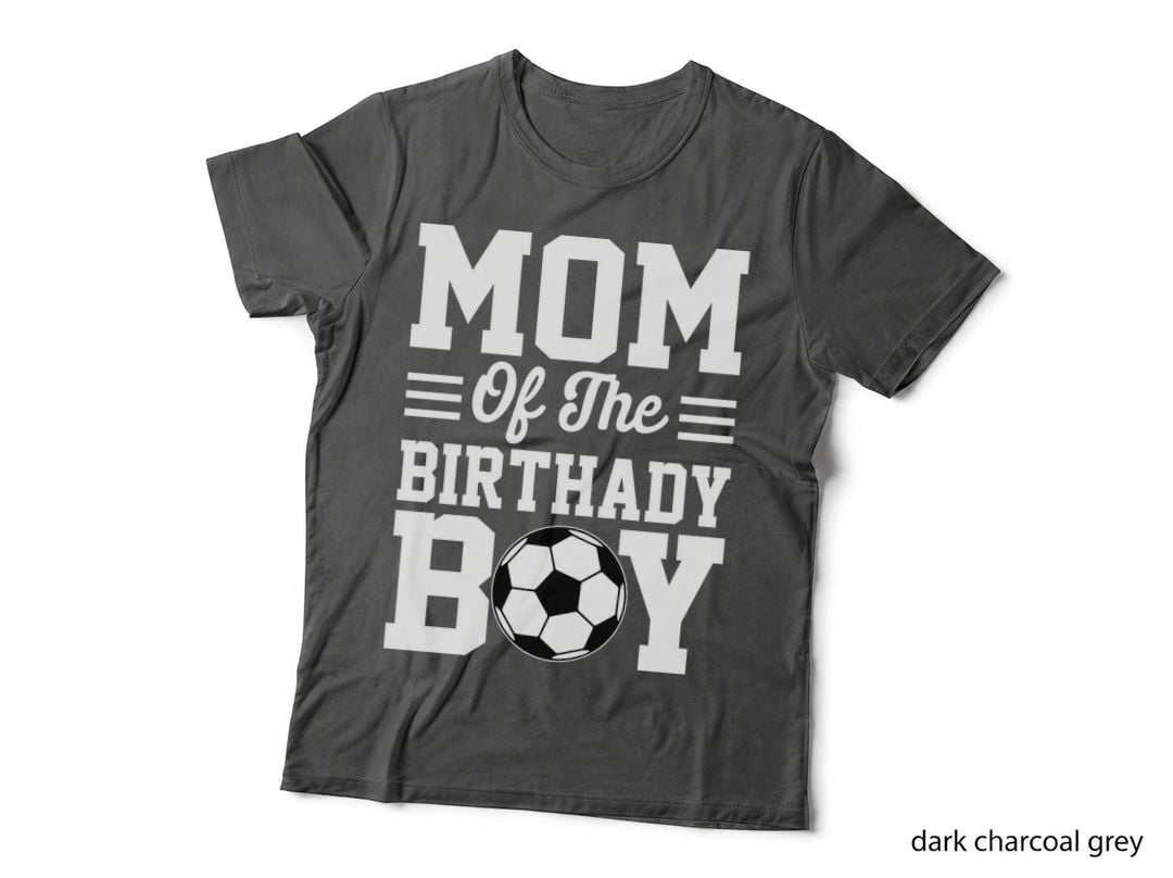 Mom of the Birthday Boy Girl Mom T-Shirt, Soccer-Themed Birthday