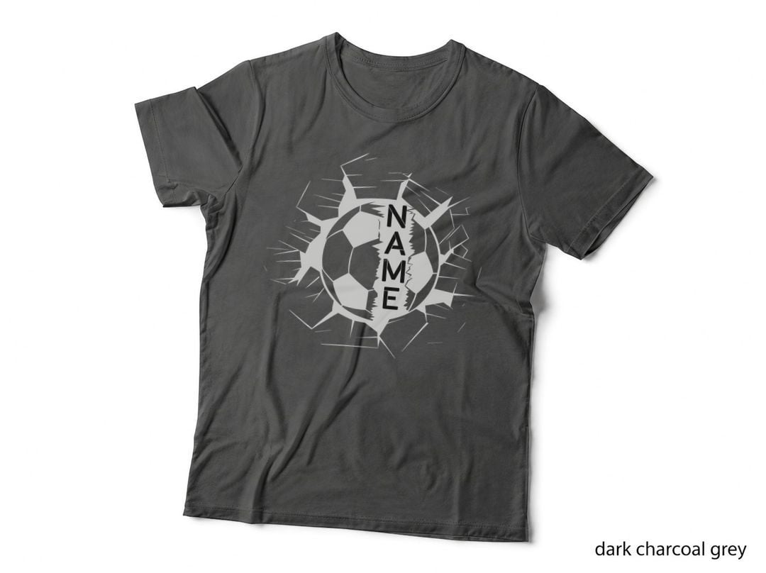 Name Soccer T-Shirt, Soccer Ball Breaking Glass Graphic Tee, Soccer Lover Shirt