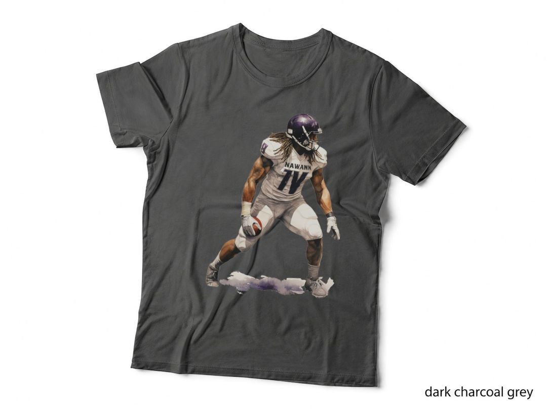 Nawann Football T-Shirt, Football Player in Action Graphic Tee