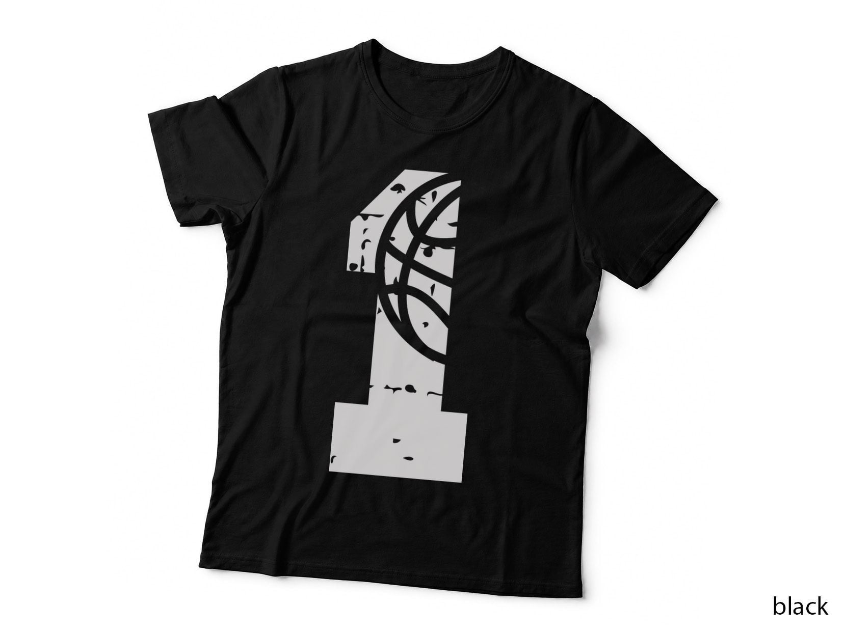 Number One Trophy Silhouette Basketball T-Shirt, Basketball Graphic Tee
