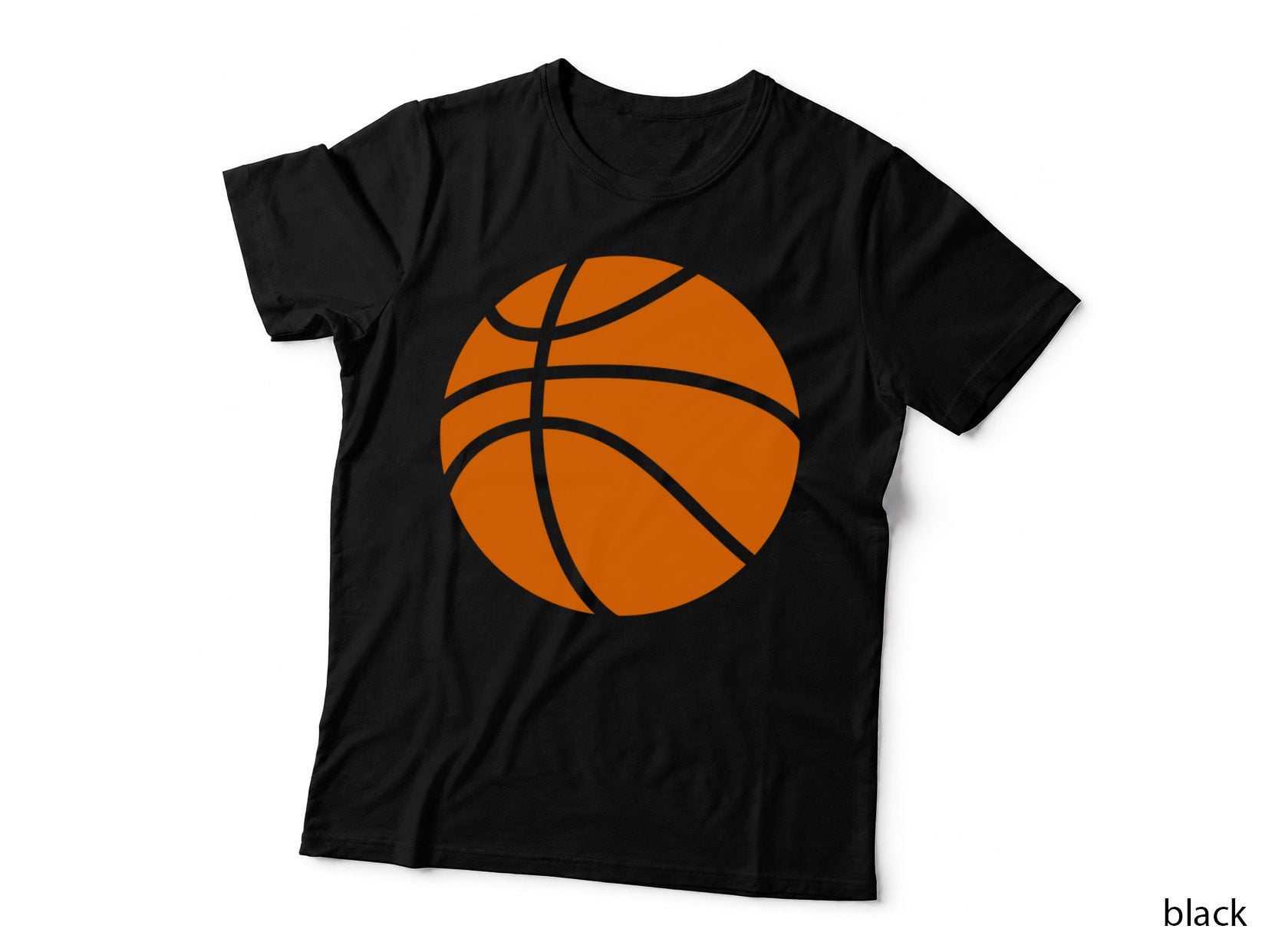 Orange Basketball Silhouette Basketball T-Shirt, Basketball Graphic Tee