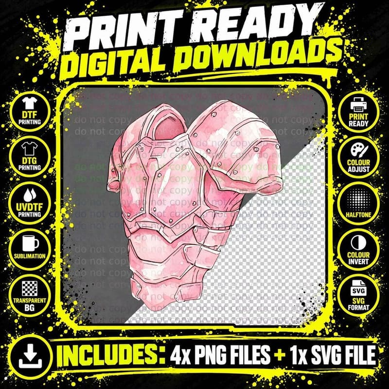 Pink Armor Suit Football T-Shirt, Football Graphic Tee Png SVG Digital Bundle