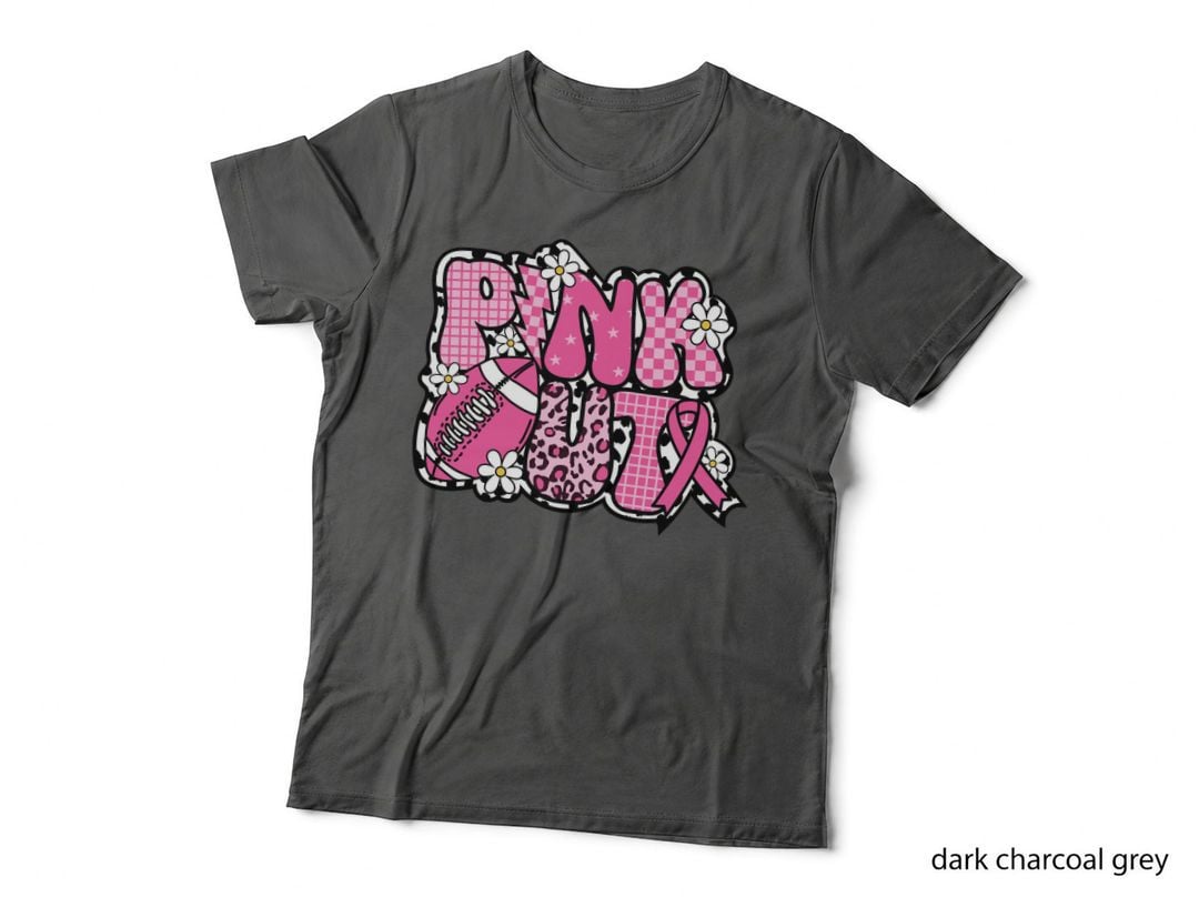 Pink Out Football T-Shirt, Pink Sports-Themed Graphic with Graphic Tee