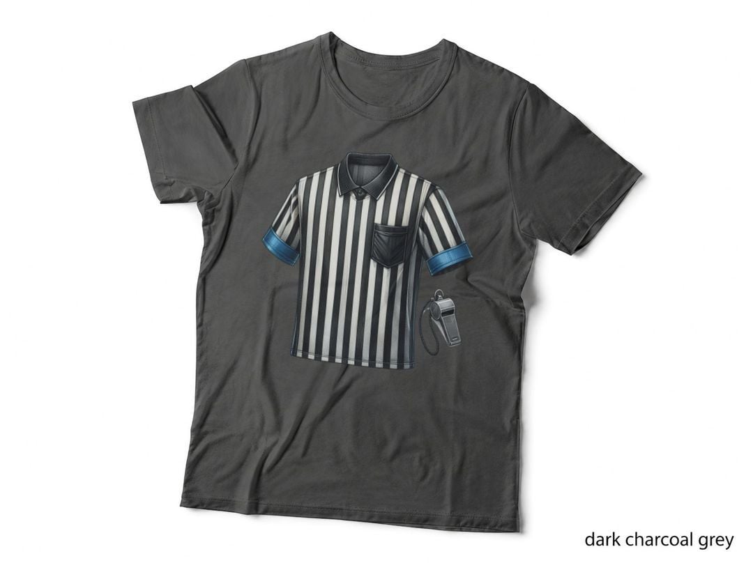 Referee Shirt with Stripes and Whistle Football T-Shirt, Football Graphic Tee