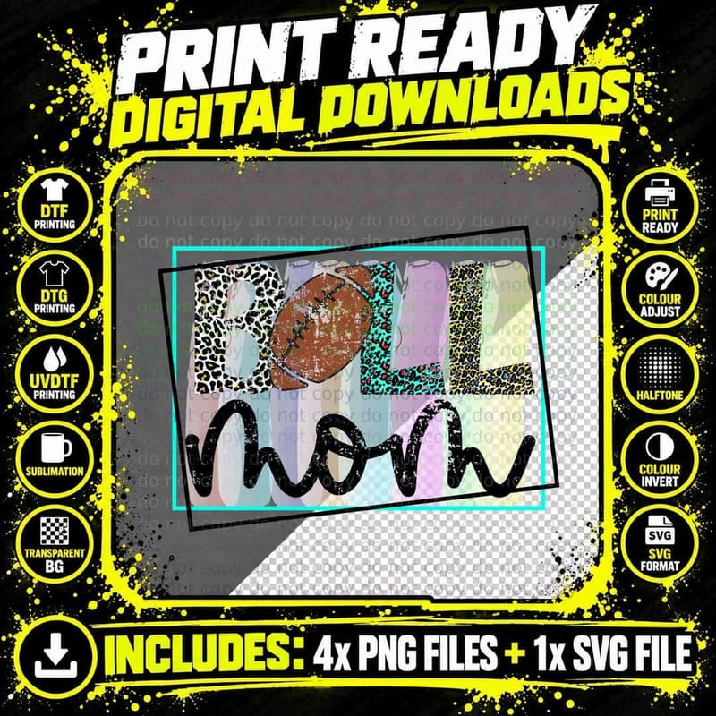 Roll Now Football T-Shirt, Football Leopard Print Png SVG Digital Bundle
