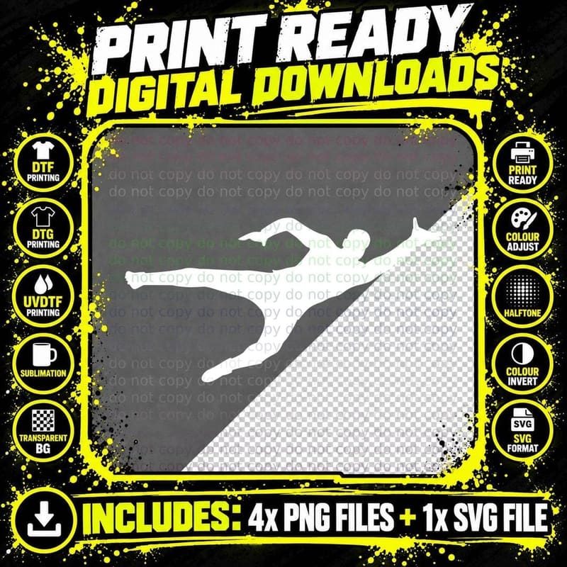 Running Athlete Silhouette Soccer Design T-Shirt Png SVG Digital Bundle