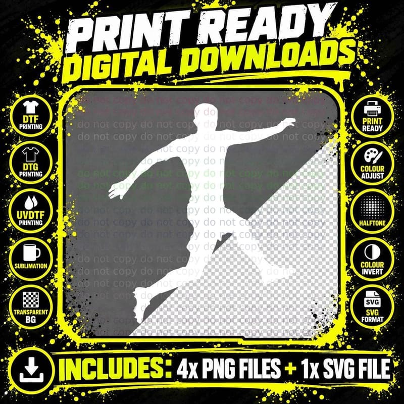 Running Silhouette Soccer T-Shirt, Soccer Graphic Tee Png SVG Digital Bundle