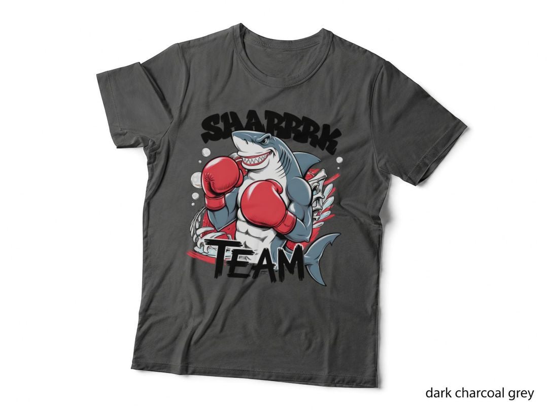 Sharrrk Team Sarcastic Animal T-Shirt, Boxing Shark with Gloves Graphic Tee