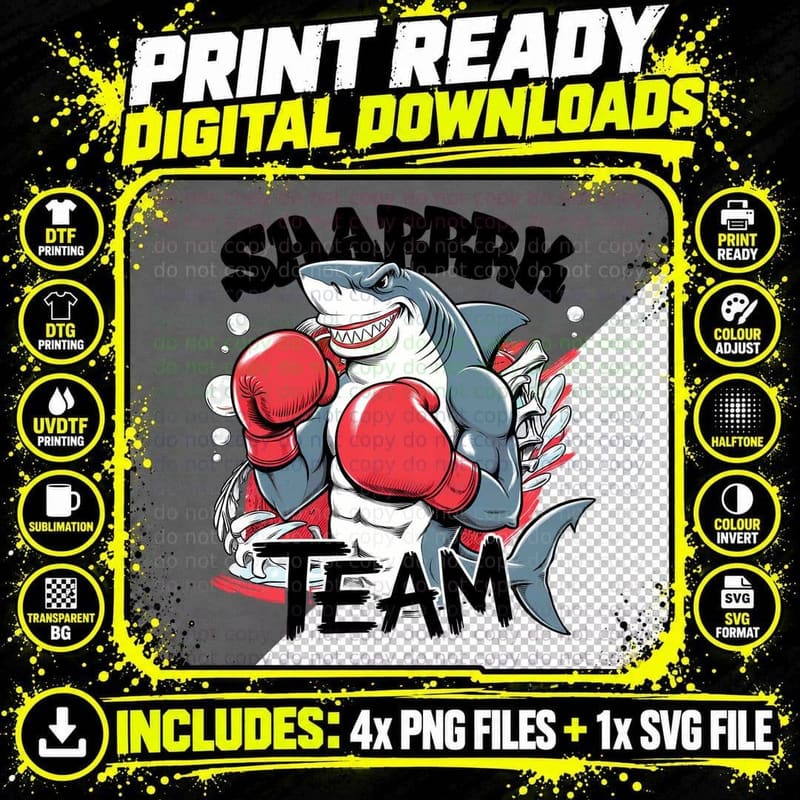 Sharrrk Team Sarcastic Animal T-Shirt Png SVG Digital Bundle