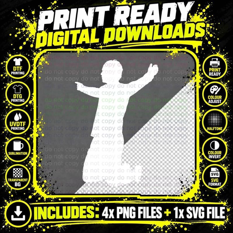 Silhouette of Child Jumping Soccer T-Shirt Png SVG Digital Bundle