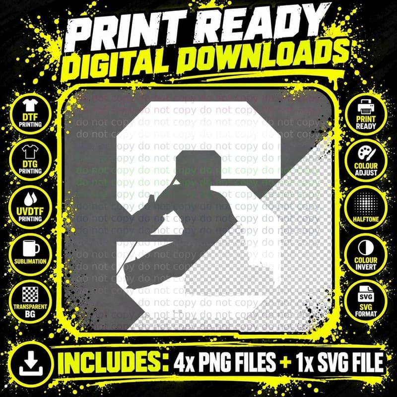 Silhouette of Person with Afro Holding Phone Hockey Png SVG Digital Bundle