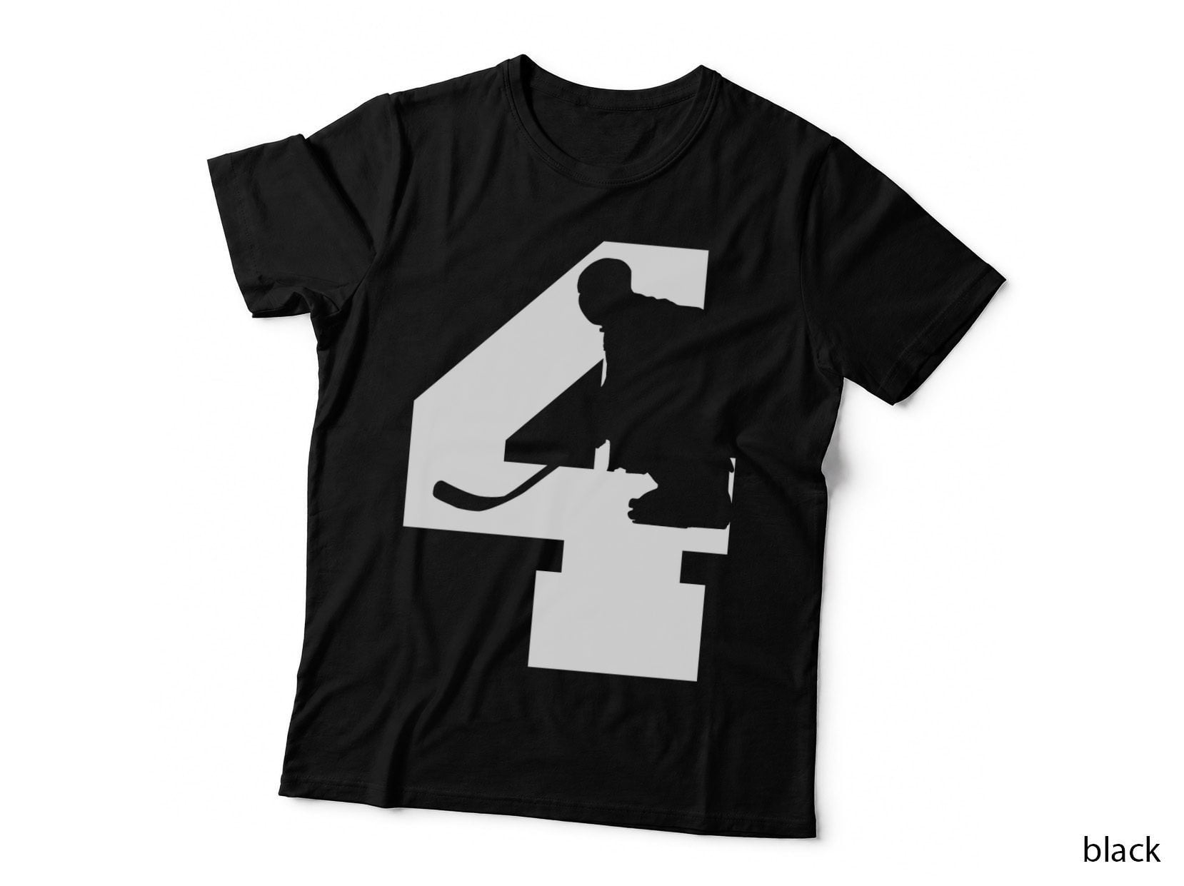 Silhouette of Person with Cat Hockey T-Shirt, Hockey Graphic Tee