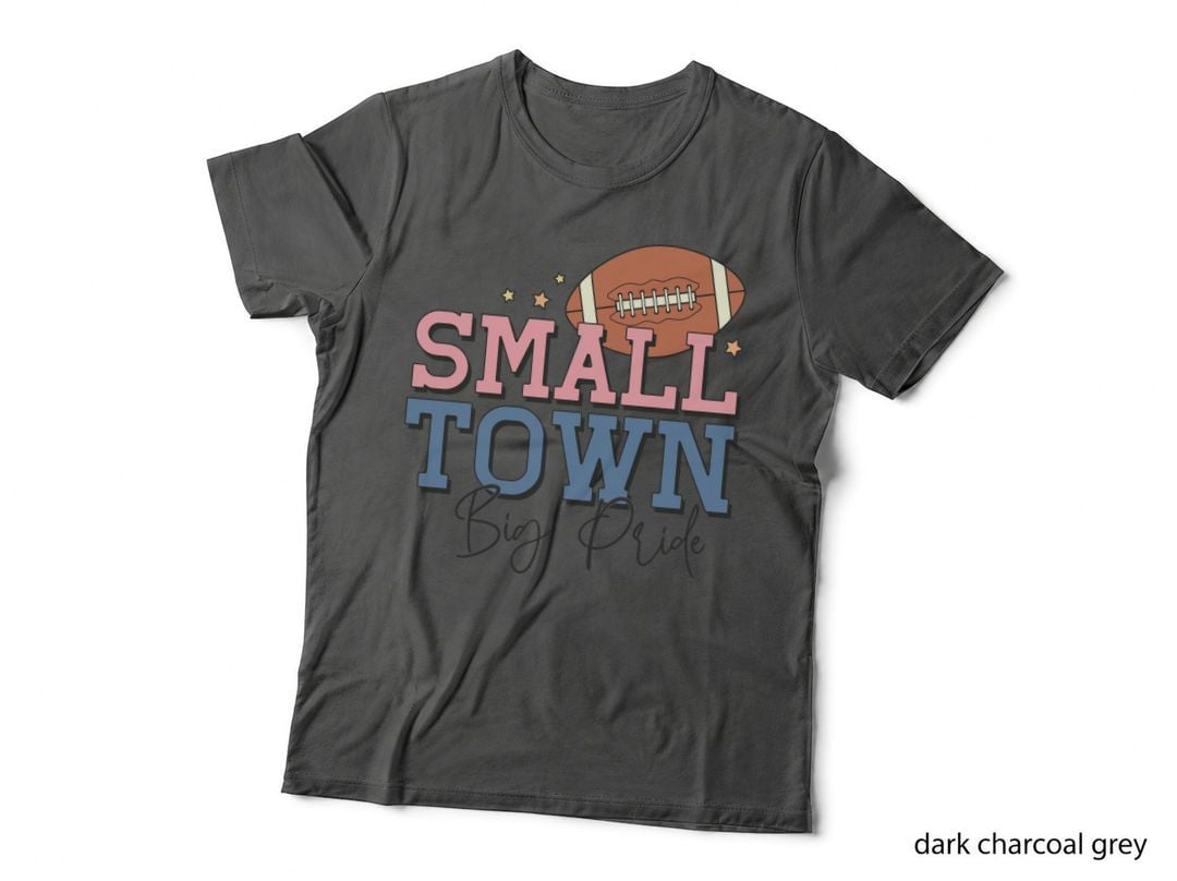 Small Town Big Pride Football T-Shirt, Football-Themed Graphic with Stars