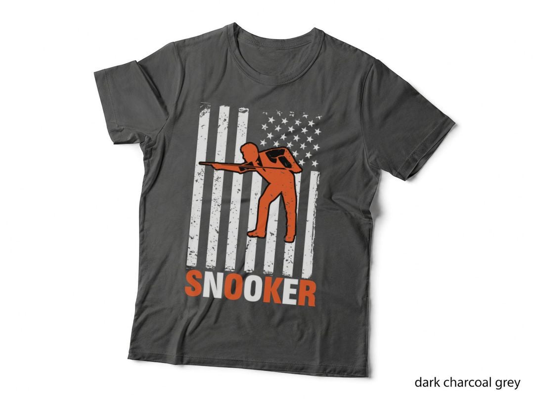Snooker Billiards T-Shirt, American Snooker Player Silhouette Graphic Tee