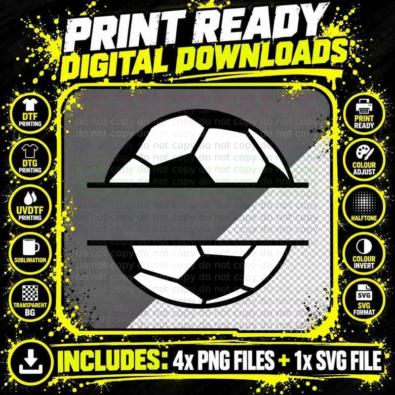 Soccer Ball Halves Soccer T-Shirt, Soccer Graphic Tee Png SVG Digital Bundle