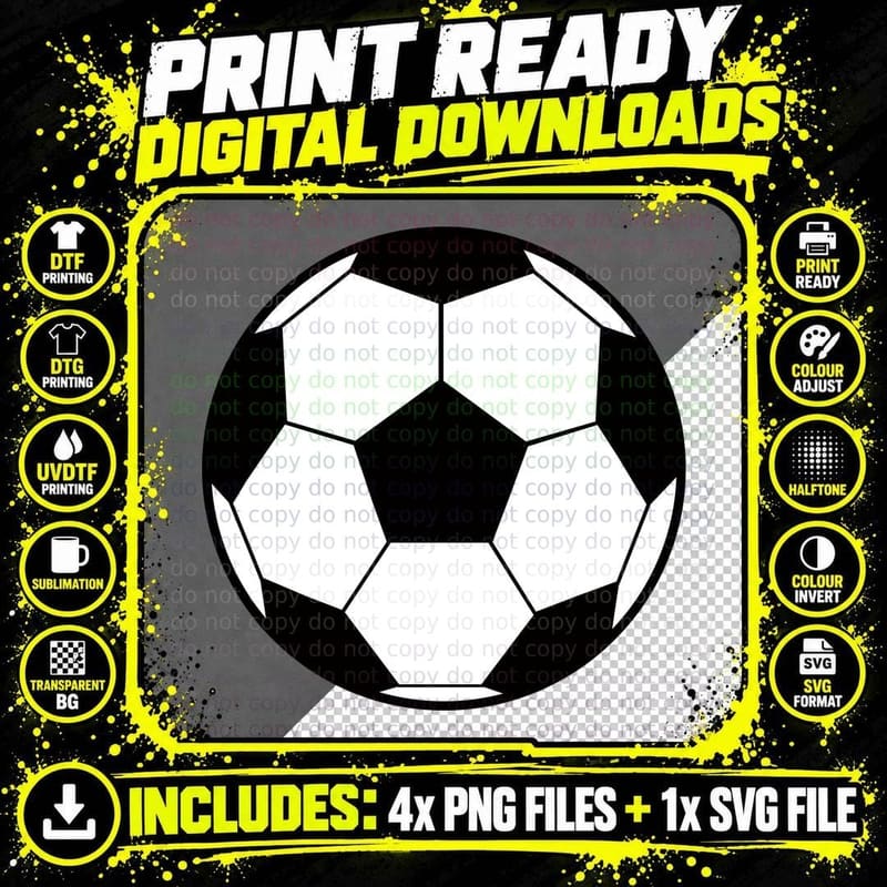 Soccer Ball Pattern Soccer Art T-Shirt Png SVG Digital Bundle