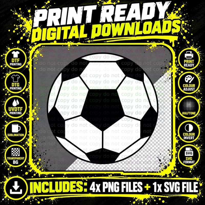 Soccer Ball Pattern Soccer T-Shirt, Soccer Graphic Tee Png SVG Digital Bundle
