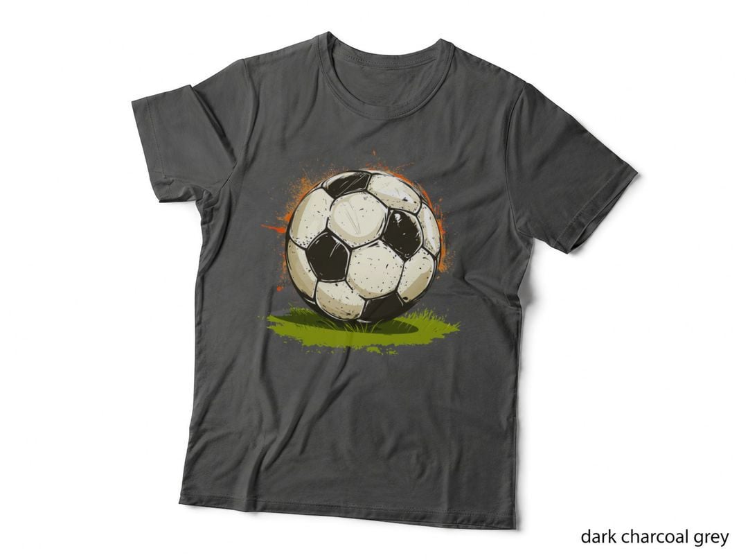 Soccer Ball on Grass with Splatter Effect Football T-Shirt