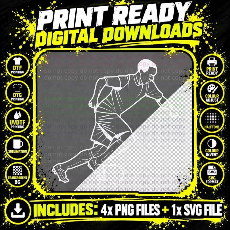 Soccer Player Kicking Ball Soccer T-Shirt Png SVG Digital Bundle