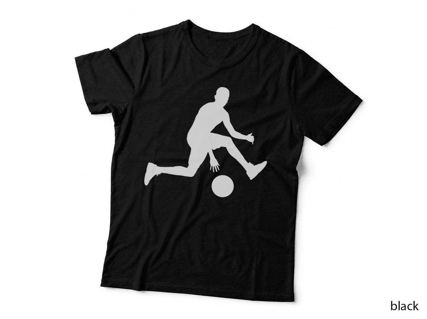 Soccer Player Silhouette Kicking Ball Basketball T-Shirt