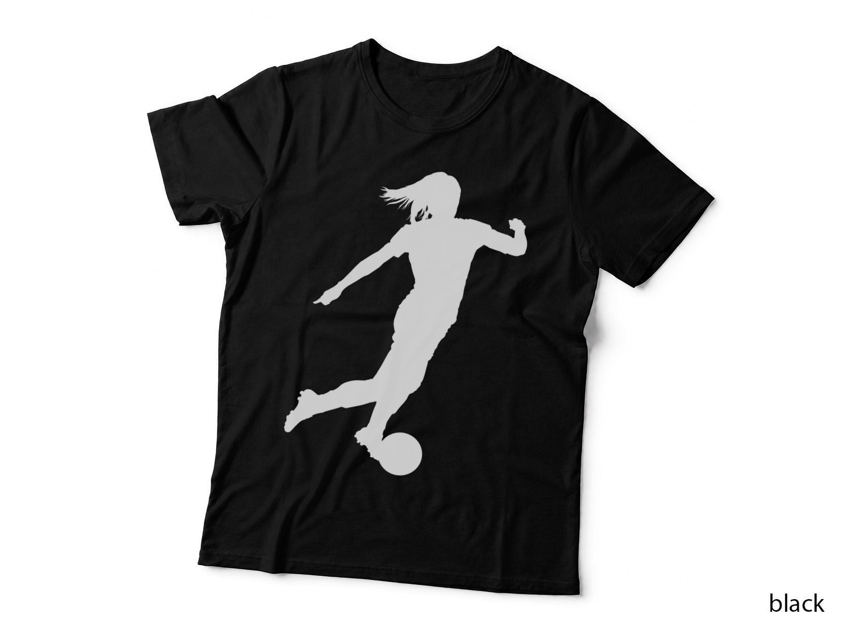 Soccer Player Silhouette Kicking Ball Soccer Art T-Shirt, Soccer Graphic Tee