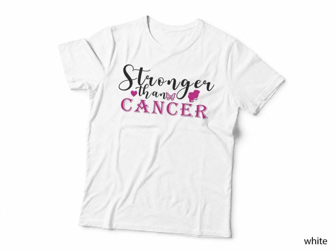 Stronger Than Cancer Breast Cancer T-Shirt, Pink Butterfly Boxing Gloves Heart