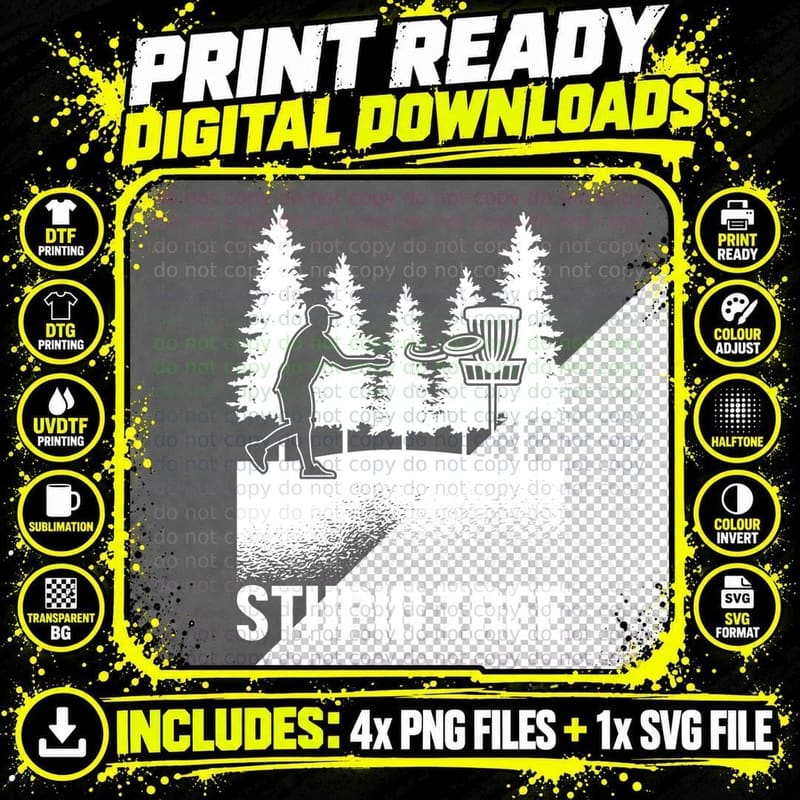 Stupid Tree Disc Golf T-Shirt, Disc Golf Player in Png SVG Digital Bundle