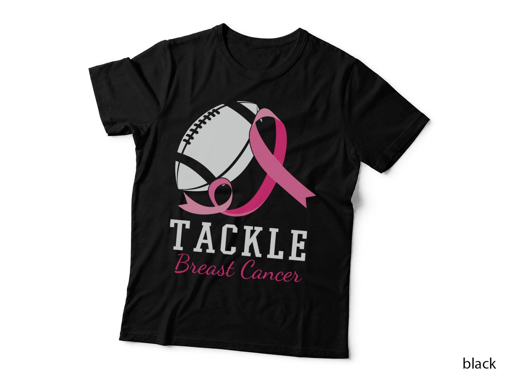 Tackle Breast Cancer Breast Cancer T-Shirt, Football & Pink Ribbon Awareness